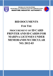 bid documents printer and id cards for marina licenses under