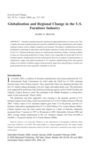 Globalization and Regional Change in the U.S. Furniture Industry