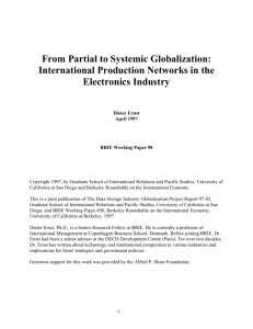 From Partial to Systemic Globalization: International Production