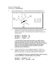 Chemistry 1B Spring 2006 Examination #1 ANSWER KEY 1. (23 pts