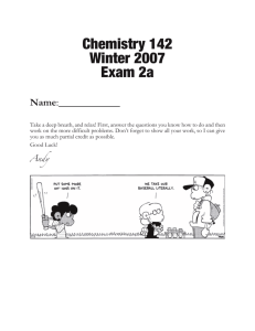 Exam 2 - Chemistry 1141