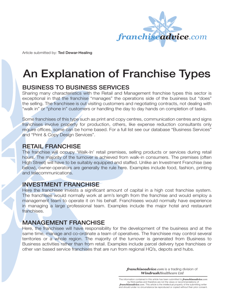 An Explanation of Franchise Types