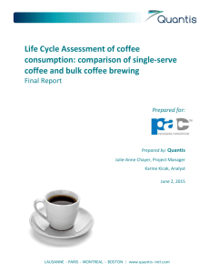 Life Cycle Assessment of coffee consumption: comparison of