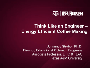 Think Like an Engineer – Energy Efficient Coffee Making