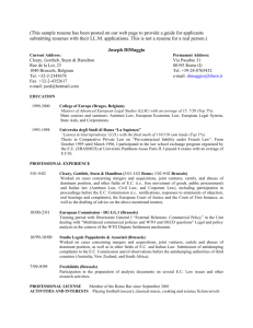sample resume - University of Chicago Law School