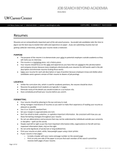 Resumes - Career Center - University of Washington