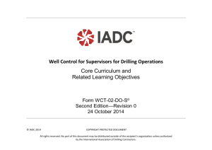 Well Control for Supervisors for Drilling Operations Core Curriculum