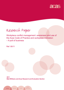 Research Paper: Workplace conflict management