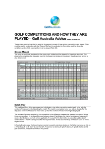 GOLF COMPETITIONS AND HOW THEY ARE