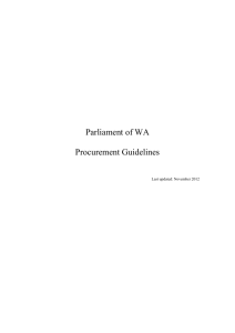 Procurement Guidelines - Parliament of Western Australia