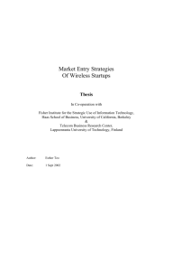 Market Entry Strategies Of Wireless Startups