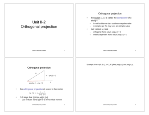 Unit II-2 Orthogonal projection