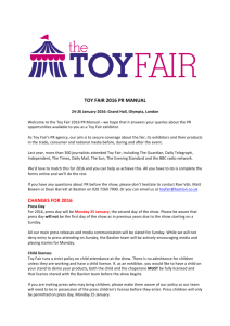 TOY FAIR 2016 PR MANUAL CHANGES FOR 2016