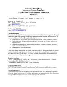 FINA0105: International Financial Management