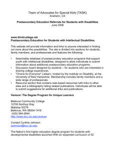 Postsecondary Education referrals for students with disabilities