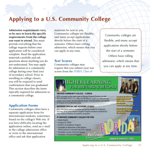 Applying to a US Community College