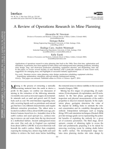 A Review of Operations Research in Mine Planning