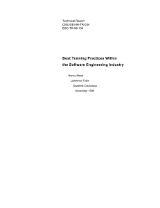 Best Training Practices Within the Software Engineering Industry