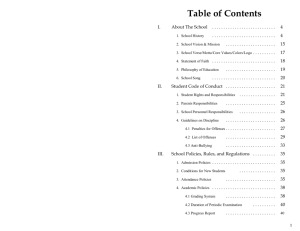 Table of Contents - Hope Christian High School