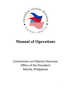 Manual of Operations - Commission on Filipinos Overseas