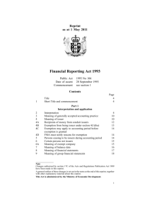 Financial Reporting Act 1993 - Offshore Company Formations