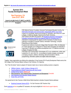 Faculty Development Week, June 23-27 in San Francisco