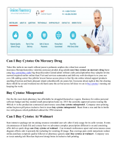 Cytotec Cost | Can I Buy Cytotec On Mercury Drug® Price