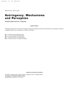 Astringency: Mechanisms and Perception