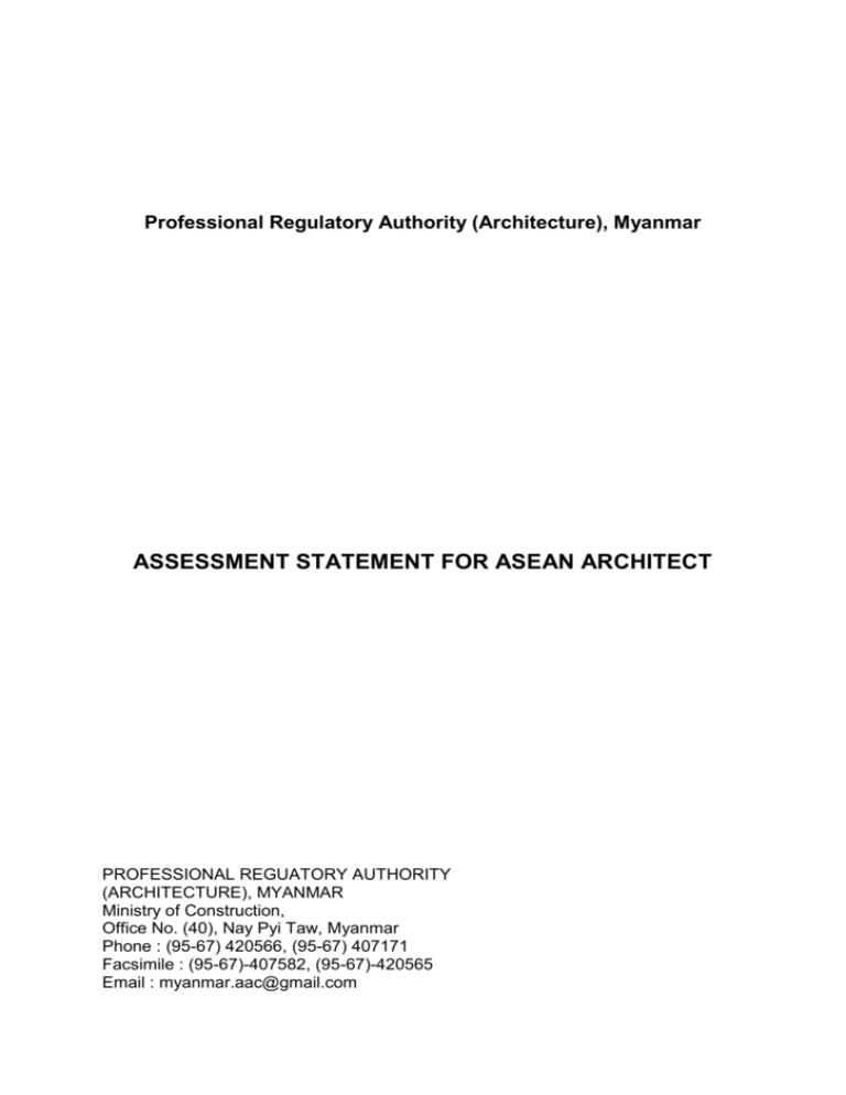 Assessment Statement For Asean Architect 9528