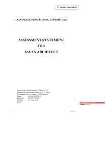 assessment statement for asean architect