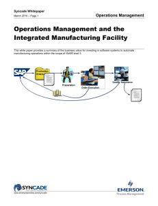 Operations Management and the Integrated Manufacturing Facility