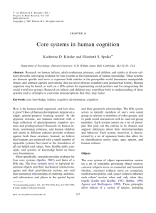 Core systems in human cognition - Development of Social Cognition