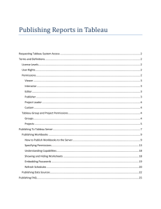 Publishing Reports in Tableau