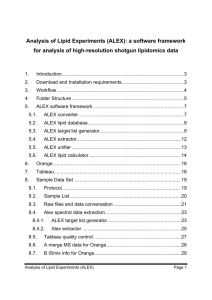 Analysis of Lipid Experiments (ALEX): a software framework for