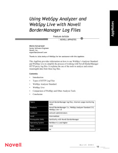 Using WebSpy Analyzer and WebSpy Live with Novell