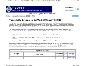 National Cyber Alert System Cyber Security Bulletin SB06-296