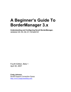 A Beginner's Guide To BorderManager 3.x