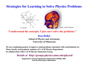 Strategies for Learning to Solve Physics Problems