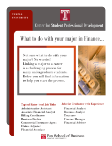 What to do with your major in Finance