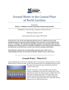 Ground Water in the Coastal Plain of North Carolina