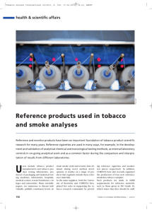 Reference products used in tobacco and smoke analyses
