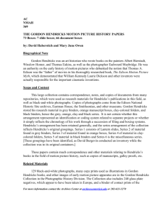 Gordon Hendricks Motion Picture History Paper