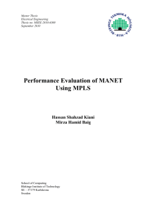 Performance Evaluation of MANET Using MPLS
