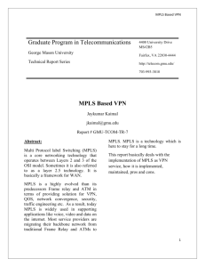 MPLS Based VPN - MS in Telecommunications