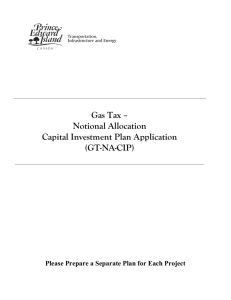 Gas Tax – Notional Allocation Capital Investment Plan Application