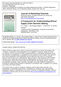 A Framework for Understanding Ethical Supply Chain Decision