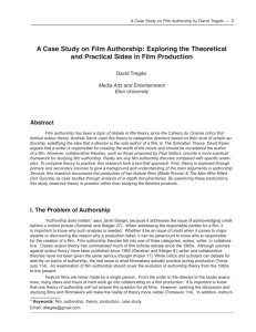 A Case Study on Film Authorship: Exploring the Theoretical and