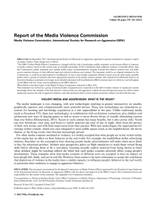 Report of the Media Violence Commission of the International