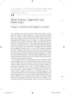 Media Violence, Aggression, and Public Policy