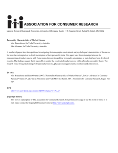 Personality Characteristics of Market Mavens